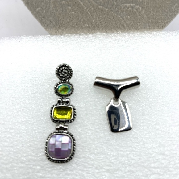 Lia Sofia black leather necklace silver pendant or Colorful Pendant Sliders - Picture 4 of 10